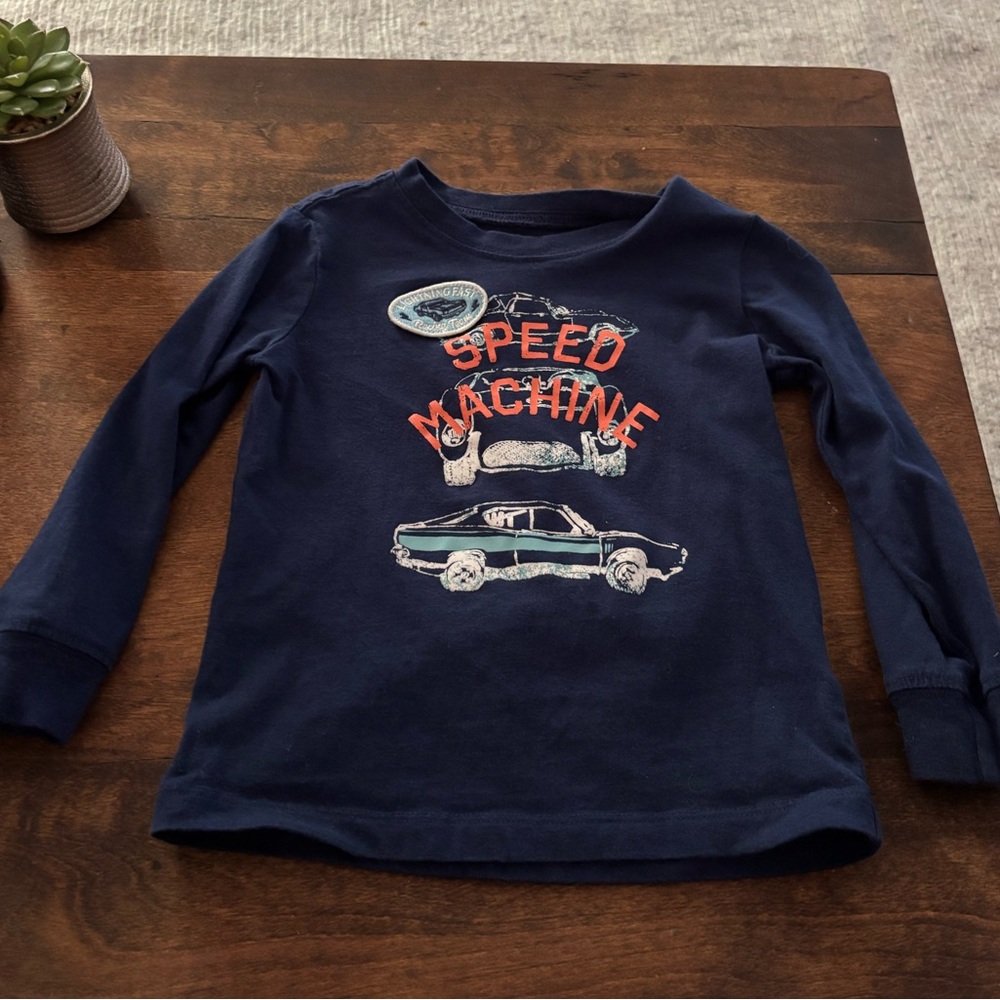 OshKosh B'gosh Navy Blue Speed Machine Long Sleeve Tee